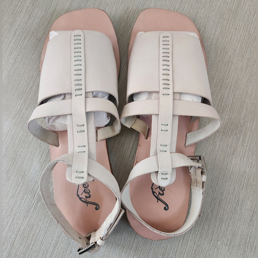 FREE PEOPLE Long Weekend Sandals ~Off White **NEW - Picture 4 of 10